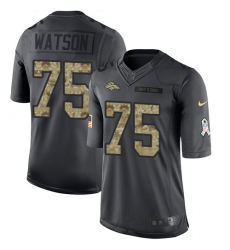 Men's Nike Denver Broncos #75 Menelik Watson Limited Black 2016 Salute to Service NFL Jersey