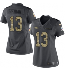 Women's Nike Denver Broncos #13 Trevor Siemian Limited Black 2016 Salute to Service NFL Jersey