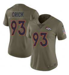 Women's Nike Denver Broncos #93 Jared Crick Limited Olive 2017 Salute to Service NFL Jersey