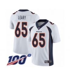 Men's Denver Broncos #65 Ronald Leary White Vapor Untouchable Limited Player 100th Season Football Jersey