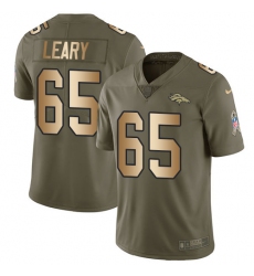 Men's Nike Denver Broncos #65 Ronald Leary Limited Olive/Gold 2017 Salute to Service NFL Jersey