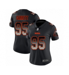 Women's Cleveland Browns #95 Myles Garrett Limited Black Smoke Fashion Football Jersey