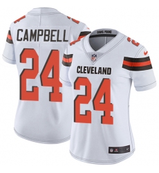 Women's Nike Cleveland Browns #24 Ibraheim Campbell White Vapor Untouchable Limited Player NFL Jersey
