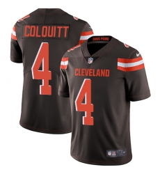 Youth Nike Cleveland Browns #4 Britton Colquitt Brown Team Color Vapor Untouchable Limited Player NFL Jersey