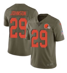 Youth Nike Cleveland Browns #29 Duke Johnson Limited Olive 2017 Salute to Service NFL Jersey