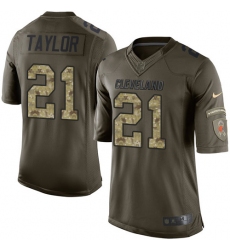 Men's Nike Cleveland Browns #21 Jamar Taylor Elite Green Salute to Service NFL Jersey