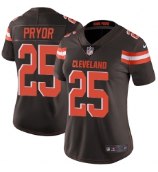 Women's Nike Cleveland Browns #25 Calvin Pryor Brown Team Color Vapor Untouchable Limited Player NFL Jersey
