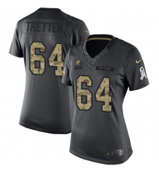 Women's Nike Cleveland Browns #64 JC Tretter Limited Black 2016 Salute to Service NFL Jersey