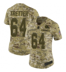 Women's Nike Cleveland Browns #64 JC Tretter Limited Camo 2018 Salute to Service NFL Jersey