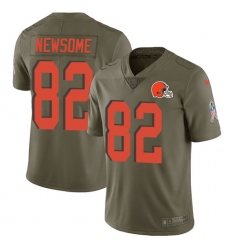 Youth Nike Cleveland Browns #82 Ozzie Newsome Limited Olive 2017 Salute to Service NFL Jersey
