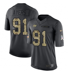Men's Nike Tampa Bay Buccaneers #91 Robert Ayers Limited Black 2016 Salute to Service NFL Jersey