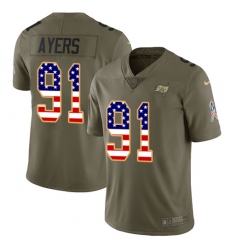 Youth Nike Tampa Bay Buccaneers #91 Robert Ayers Limited Olive/USA Flag 2017 Salute to Service NFL Jersey