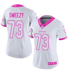 Women's Nike Tampa Bay Buccaneers #73 J. R. Sweezy Limited White/Pink Rush Fashion NFL Jersey