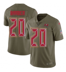Youth Nike Tampa Bay Buccaneers #20 Ronde Barber Limited Olive 2017 Salute to Service NFL Jersey