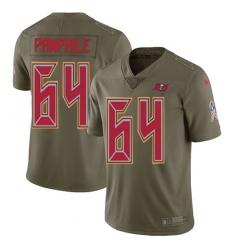 Youth Nike Tampa Bay Buccaneers #64 Kevin Pamphile Limited Olive 2017 Salute to Service NFL Jersey