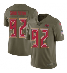 Men's Nike Tampa Bay Buccaneers #92 William Gholston Limited Olive 2017 Salute to Service NFL Jersey