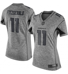 Women's Nike Arizona Cardinals #11 Larry Fitzgerald Limited Gray Gridiron NFL Jersey