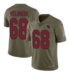 Men's Nike Arizona Cardinals #68 Jared Veldheer Limited Olive 2017 Salute to Service NFL Jersey