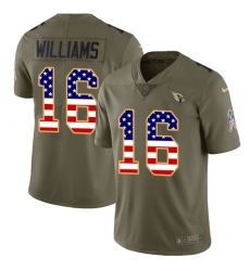 Youth Nike Arizona Cardinals #16 Chad Williams Limited Olive/USA Flag 2017 Salute to Service NFL Jersey