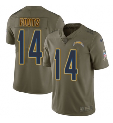 Youth Nike Los Angeles Chargers #14 Dan Fouts Limited Olive 2017 Salute to Service NFL Jersey
