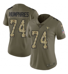 Women's Nike Arizona Cardinals #74 D.J. Humphries Limited Olive/Camo 2017 Salute to Service NFL Jersey