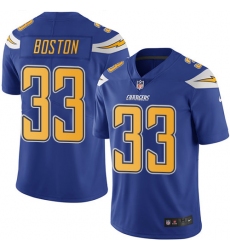 Men's Nike Los Angeles Chargers #33 Tre Boston Limited Electric Blue Rush Vapor Untouchable NFL Jersey