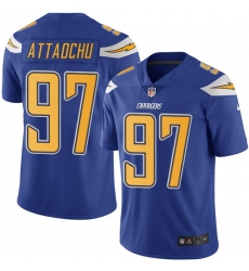 Men's Nike Los Angeles Chargers #97 Jeremiah Attaochu Limited Electric Blue Rush Vapor Untouchable NFL Jersey