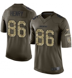 Men's Nike Los Angeles Chargers #86 Hunter Henry Elite Green Salute to Service NFL Jersey