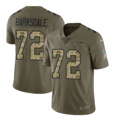 Men's Nike Los Angeles Chargers #72 Joe Barksdale Limited Olive/Camo 2017 Salute to Service NFL Jersey