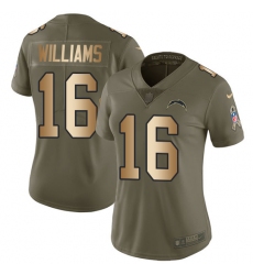Women's Nike Los Angeles Chargers #16 Tyrell Williams Limited Olive/Gold 2017 Salute to Service NFL Jersey