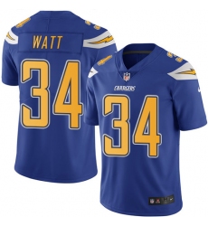 Men's Nike Los Angeles Chargers #34 Derek Watt Limited Electric Blue Rush Vapor Untouchable NFL Jersey