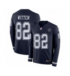 Men's Nike Dallas Cowboys #82 Jason Witten Limited Navy Blue Therma Long Sleeve NFL Jersey