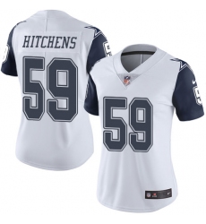Women's Nike Dallas Cowboys #59 Anthony Hitchens Limited White Rush Vapor Untouchable NFL Jersey