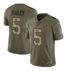 Men's Nike Dallas Cowboys #5 Dan Bailey Limited Olive/Camo 2017 Salute to Service NFL Jersey