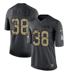 Men's Nike Dallas Cowboys #38 Jeff Heath Limited Black 2016 Salute to Service NFL Jersey