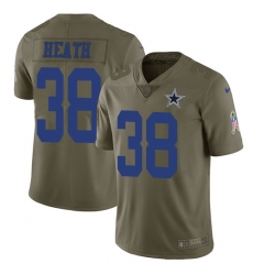 Youth Nike Dallas Cowboys #38 Jeff Heath Limited Olive 2017 Salute to Service NFL Jersey