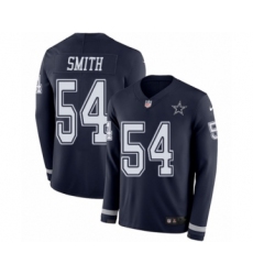 Men's Nike Dallas Cowboys #54 Jaylon Smith Limited Navy Blue Therma Long Sleeve NFL Jersey