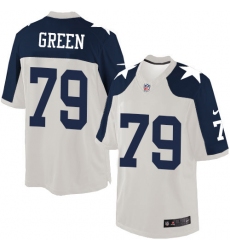 Men's Nike Dallas Cowboys #79 Chaz Green Limited White Throwback Alternate NFL Jersey