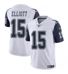 Men's Dallas Cowboys #15 Ezekiel Elliott White Color Rush Limited Football Stitched Jersey