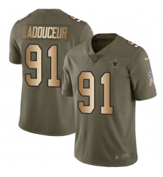 Men's Nike Dallas Cowboys #91 L. P. Ladouceur Limited Olive/Gold 2017 Salute to Service NFL Jersey