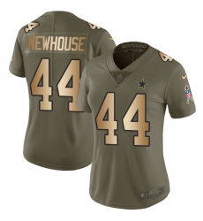 Women's Nike Dallas Cowboys #44 Robert Newhouse Limited Olive/Gold 2017 Salute to Service NFL Jersey