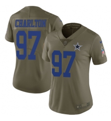 Women's Nike Dallas Cowboys #97 Taco Charlton Limited Olive 2017 Salute to Service NFL Jersey