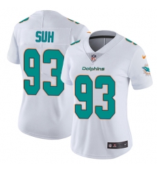 Women's Nike Miami Dolphins #93 Ndamukong Suh White Vapor Untouchable Limited Player NFL Jersey