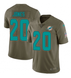 Men's Nike Miami Dolphins #20 Reshad Jones Limited Olive 2017 Salute to Service NFL Jersey