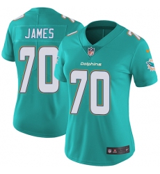 Women's Nike Miami Dolphins #70 Ja'Wuan James Aqua Green Team Color Vapor Untouchable Limited Player NFL Jersey