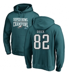 Nike Philadelphia Eagles #82 Mike Quick Green Super Bowl LII Champions Pullover Hoodie