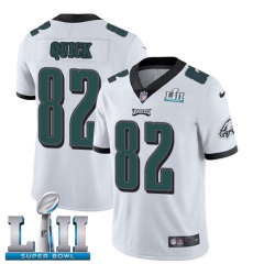 Youth Nike Philadelphia Eagles #82 Mike Quick White Vapor Untouchable Limited Player Super Bowl LII NFL Jersey