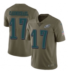 Men's Nike Philadelphia Eagles #17 Harold Carmichael Limited Olive 2017 Salute to Service NFL Jersey