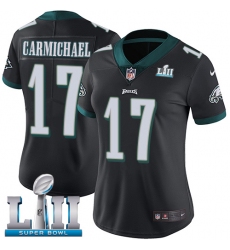 Women's Nike Philadelphia Eagles #17 Harold Carmichael Black Alternate Vapor Untouchable Limited Player Super Bowl LII NFL Jersey