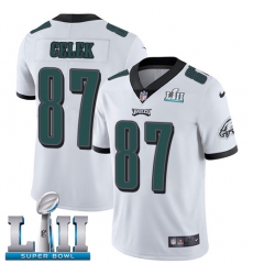 Men's Nike Philadelphia Eagles #87 Brent Celek White Vapor Untouchable Limited Player Super Bowl LII NFL Jersey